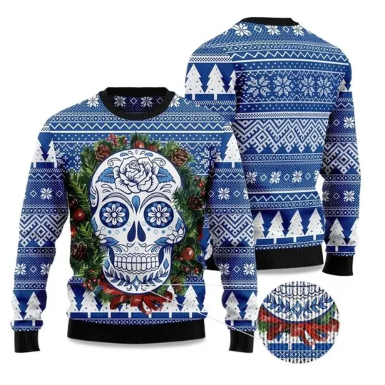 Awesome Sugar Skull Ugly Christmas Sweater Christmas Gift