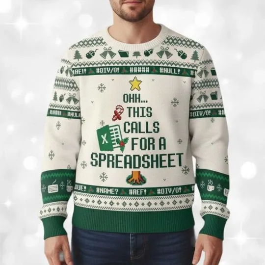 Christmas Funny Excel Ugly Sweater, Christmas Gift for Men, Women