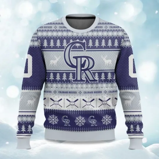 Discover Personalized Christmas Rockies Baseball Ugly Sweater Christmas Gift