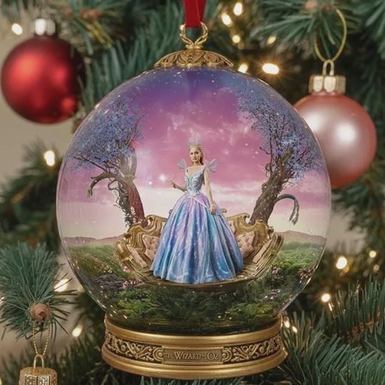 Custom Glinda Wicked Christmas Ornament, Glinda Musical 2D Flat Keepsake, Wicked Christmas Snow Globe Ornament, Broadway Fan Christmas Gift
