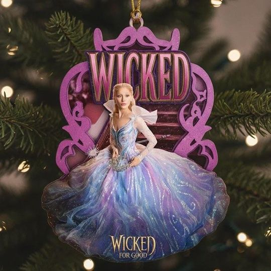 Custom Glinda Wicked Musical Christmas Ornament, Glinda Musical Keepsake, Broadway Fan Christmas Gift, Wicked Christmas 2D Flat Ornament