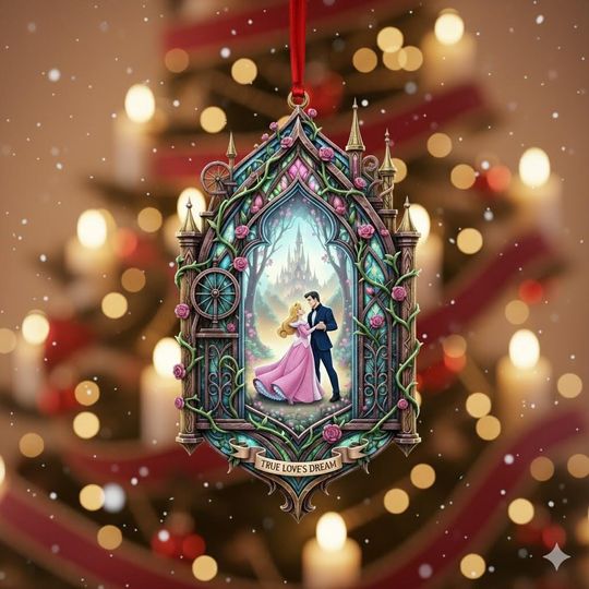 Discover Disney Christmas Acrylic Ornament, Sleeping Beauty Ornament, Princess Aurora Holiday Keepsake, Disney FairyTales Christmas Gift