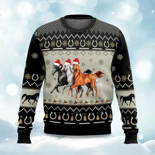 Discover Christmas Horses Ugly Christmas Sweater, Christmas Gift For Men, Women