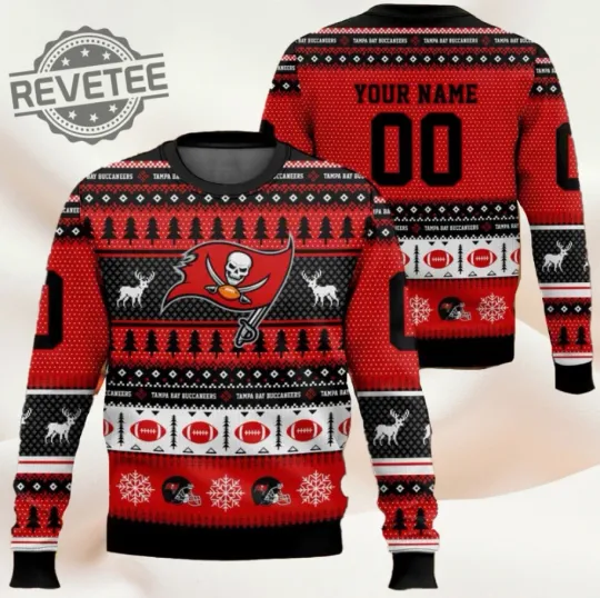 Discover Tampa Bay Buccaneer Football 2025 Personalized Ugly Christmas Sweater