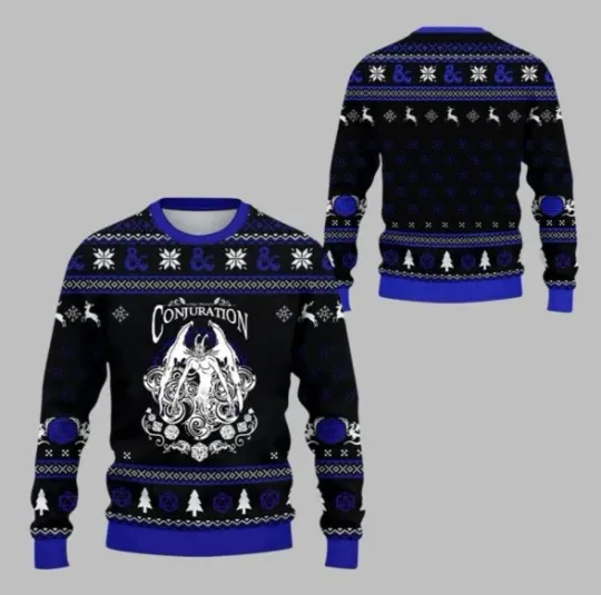 Discover Christmas Dnd Conjuration Ugly Sweater 2025
