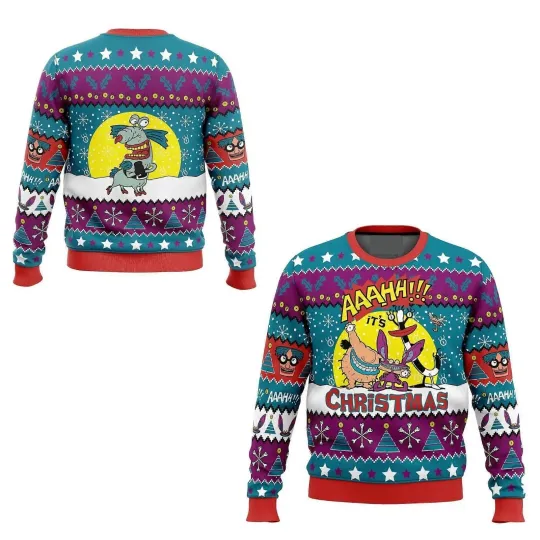 Discover Real Monster Nickelode-On Ugly Sweater, Christmas Gift