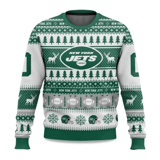 Discover 2025 Christmas Jets Personalized Ugly Sweater