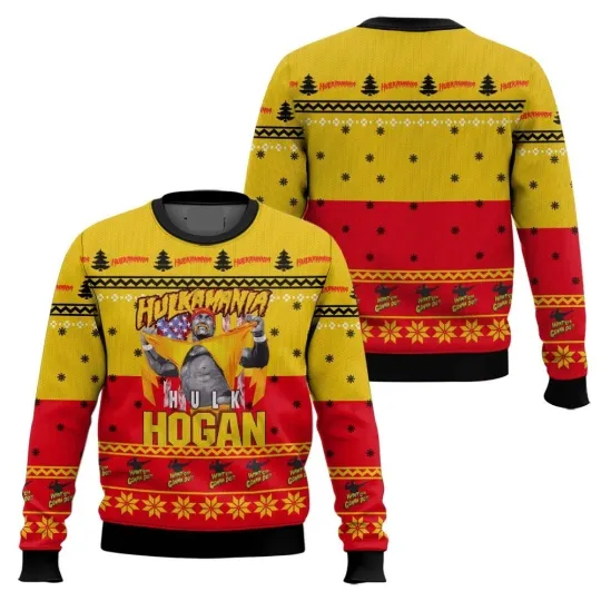Hulkamania Hulk Hogan Wrestling Entertainment Ugly Christmas Sweater