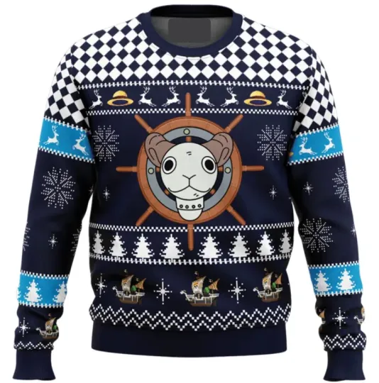 Straw Hat Pirate Ship Going Merry Ugly Christmas Sweater