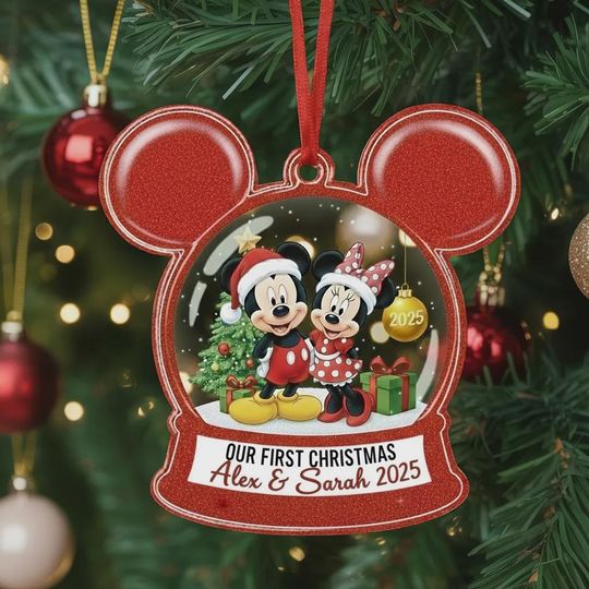 Discover Personalized Minnie & Mickey Couple Ornament, Custom Disney Couple Christmas Keepsake