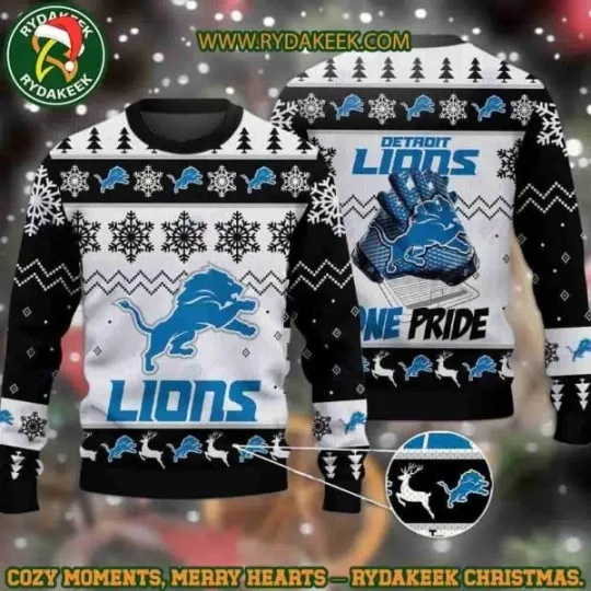 Discover Detroit Lions One Pride Christmas 3D Ugly Sweatshirt