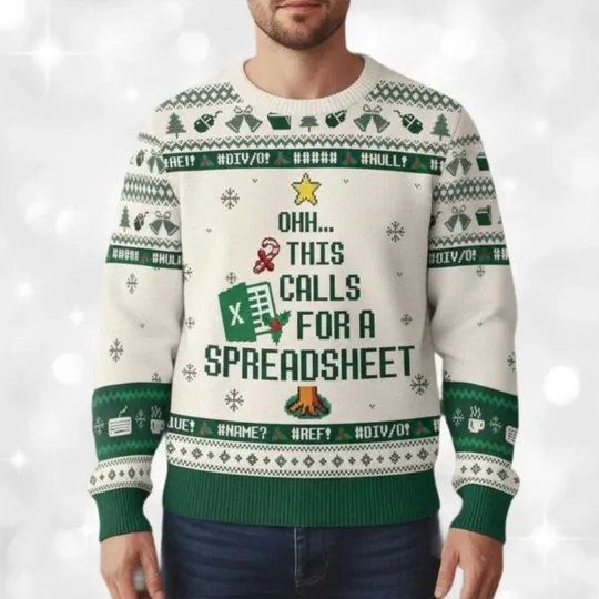 Christmas Funny Excel Ugly Sweater, Christmas Gift For Men, Women