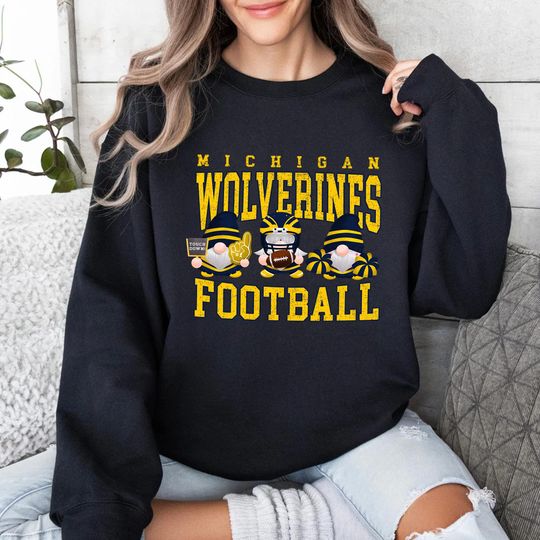 Discover Michigan Football Gnome Christmas Sweatshirt & T-Shirt, Festive Gnome Design, Unisex Pullover, Winter Seasonal Shirt