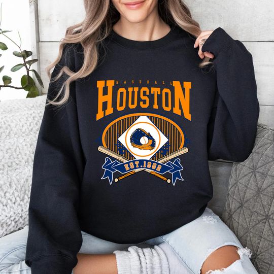 Discover Houston Baseball Gloves Balls Hoodie, Vintage Game Day T-Shirt and Crewneck Sweatshirt, Retro Sports Fan Gift