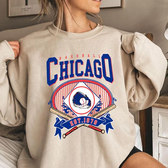 Discover Chicago Baseball Gloves & Balls Hoodie, Vintage Game Day T-Shirt Crewneck Sweatshirt, Retro Sports Fan Gift