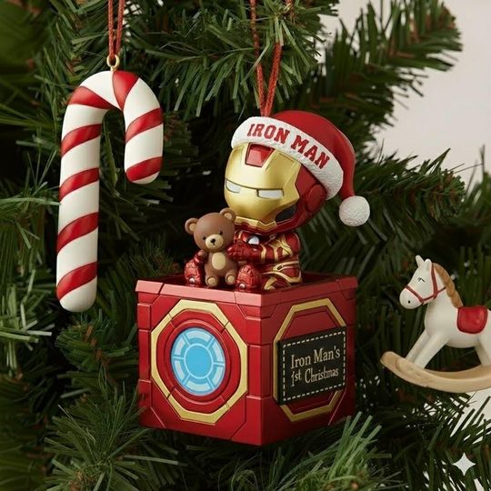 Discover Custom Iron Man Baby Christmas Ornament, Marvel Avengers Christmas Ornament, Iron Man Baby Keepsake, Marvel Fan Gift, Baby Xmas Gift