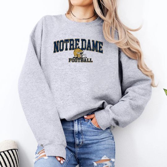Discover ND Football Hoodie, Vintage Game Day Crewneck & T-Shirt, Retro College Sports Fan, Unisex Fall Gift Shirt