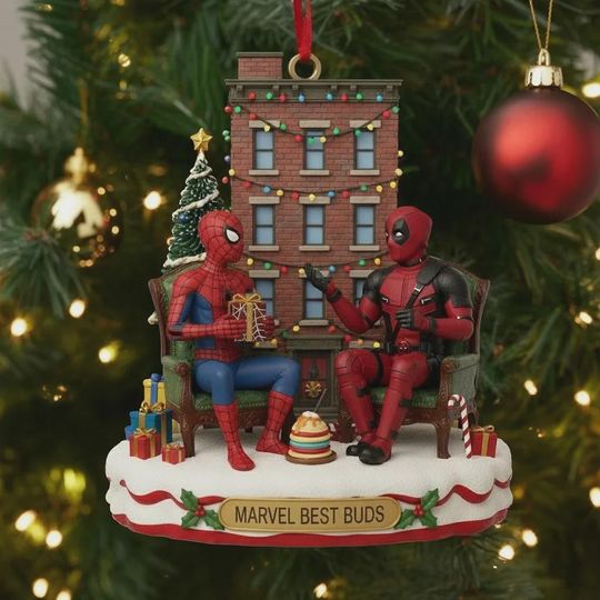 Personalized Marvel Spiderman Ornament, Personalized Marvel Avengers Ornament, Marvel Besties Christmas Ornament, Superheroes Keepsake
