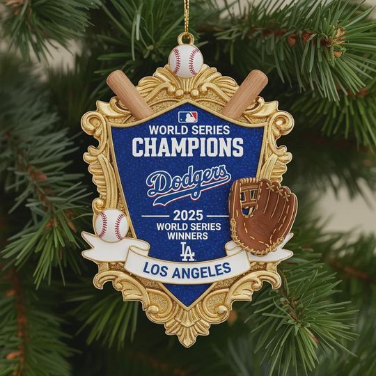 Dodgers Back to Back Champion Acrylic Ornament, Dodgers World Series Ornament, Los Angeles Baseball Champs Ornament, Baseball Fan Gift