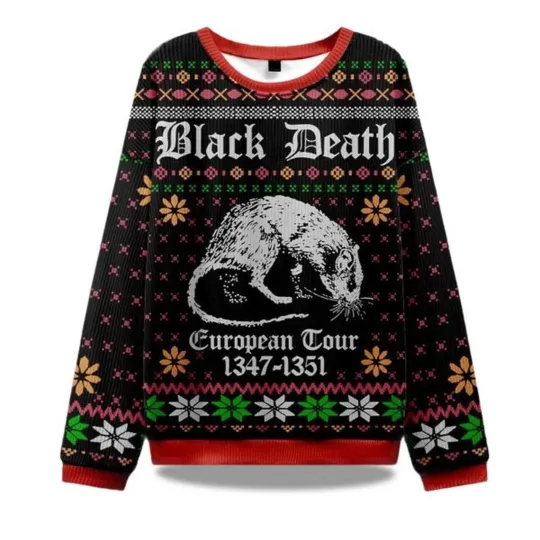 Discover 2025 Black Death Ugly Christmas Sweater - Chrismast Gift for Men, Women