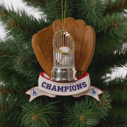 Dodgers Back to Back Champion Acrylic Ornament, Dodgers World Series Ornament, Los Angeles Baseball Champs Ornament, Dodgers Fan Gift