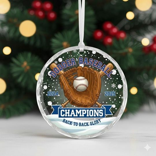 2025 Dodgers World Series Ornament, Los Angeles Baseball World Champions Ornament, Dodgers Back to Back World Series Champs Ornament