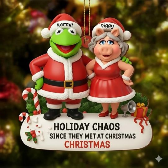 Discover Disney Muppets Couple Acrylic Ornament, Personalized The Muppets Couple Ornament, Kermit & Ms Piggy Christmas Ornament, Disney Couple Gift