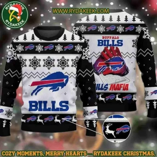 Buffalo Bill Football Ugly Christmas Sweater All Sizes