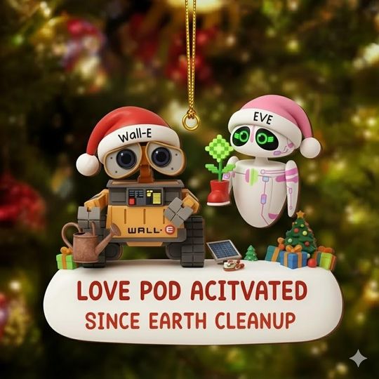 Discover Custom Disney Couple Christmas Ornament, Personalized Wall-E  & Eve Christmas Ornament, Disney Cute Robots Couple Holiday Keepsake