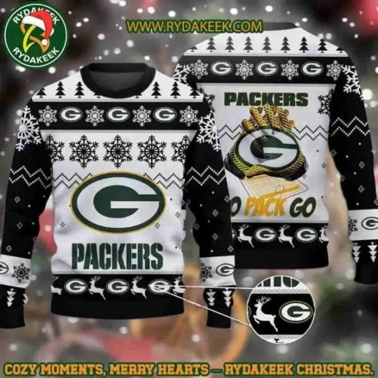 Discover football Green Bay Packer Go Pack Go Christmas Ugly Sweater