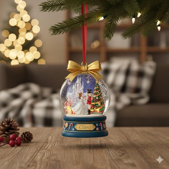 Nutcracker Ballet Christmas Ornament, Custom Snow Globe Ornament