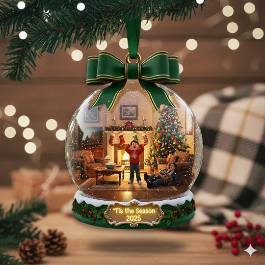 Personalized Classic Christmas Movie Ornament, Tis The Season Ornament