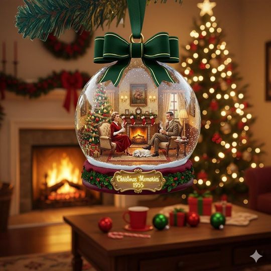 Discover Personalized Vintage Family Christmas Ornament, Classic Christmas Ornament