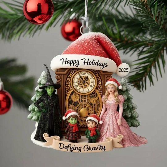 Wicked The Musical Christmas Ornament 2025, Elphaba Glinda Holiday Decor