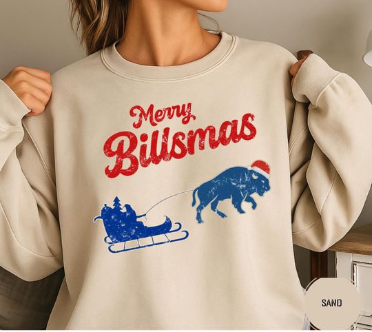 Merry Billsmas Sweater,Christmas Buffalo Football Sweatshirt,Buffalo Santa Gameday Shirt,Bills Super Bowl Tee,Gameday Buffalo Bills Crewneck