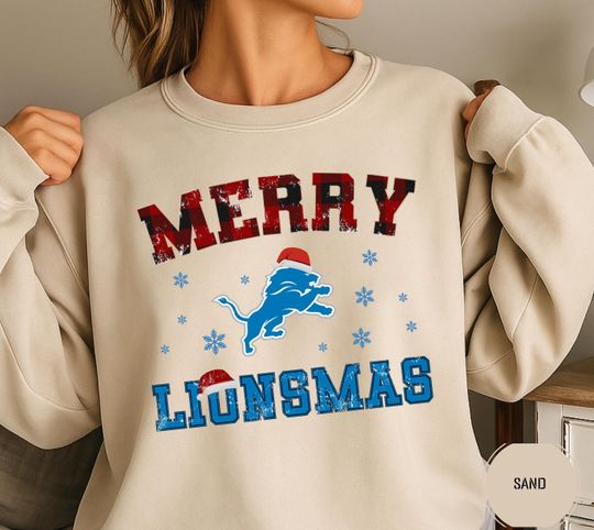 Christmas Detroit Lions Football Sweatshirt, Detroit Lover Shirt,Detroit Football Fan Gift, Lins Gameday Sweater,Go Lions Mascot Sweatshirt