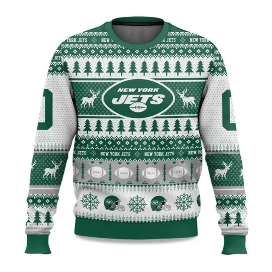 Discover 2025 Christmas Jets Personalized Ugly Sweater -  Christmas Gift for Men, Women