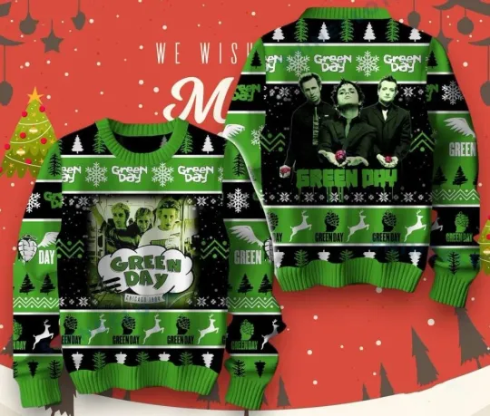 Ugly Christmas Sweater Green Day Chicago 1994,Gift Idea For Fans