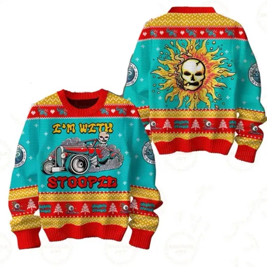 Discover Ugly Christmas Sweater Slightly Stoopid Band I’m With Stoopid,Gift Idea For Fans