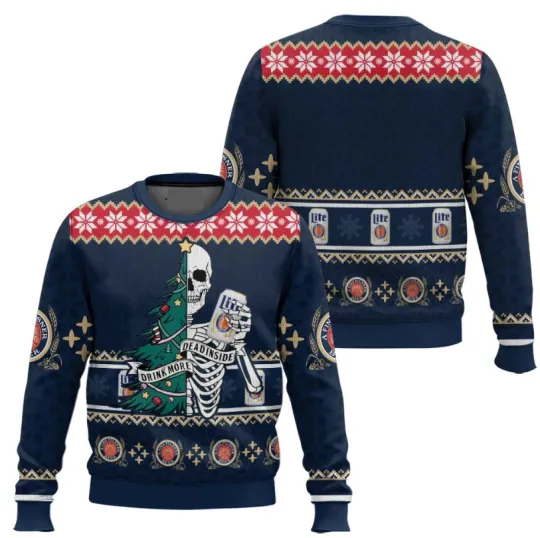 Discover Miller Lite Dead Inside Ugly Christmas Sweater