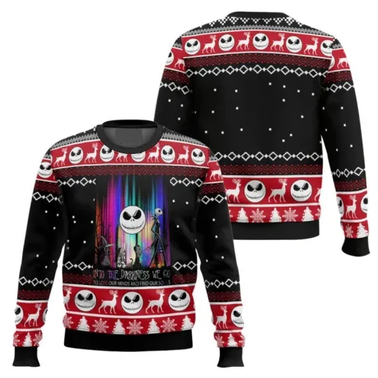 Discover Nightmare Before Christmas Into The Darkness We Go Ugly Christmas Sweater