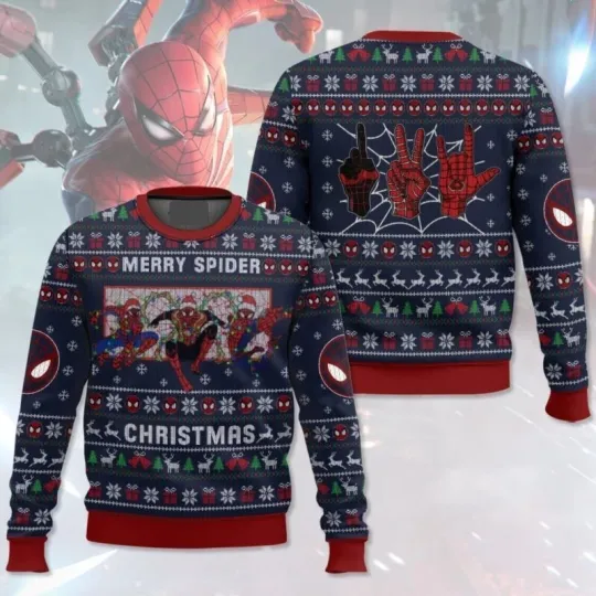 Merry Spider Christmas Spiderman Ugly Sweater