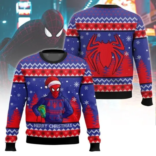 Discover Merry Christmas Santa Spider-Man Ugly Christmas Sweater