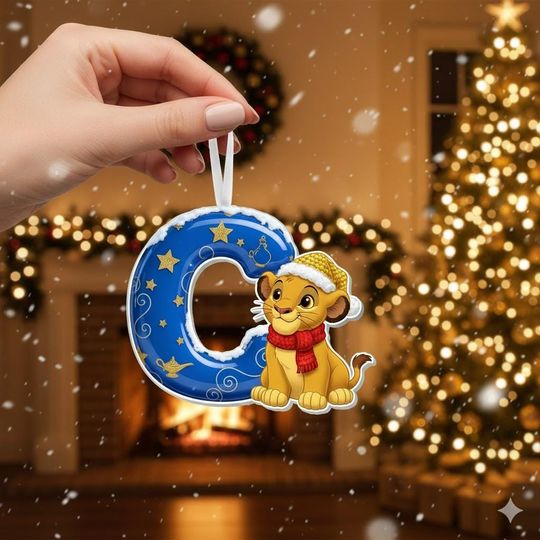 Discover Personalized Christmas Letter Ornament, Custom Letter Acrylic Ornament, Simba Chrismas Ornament, Disney Letter Christmas Keepsake