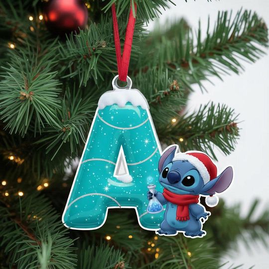 Discover Personalized Stitch Letter Christmas Ornament, Custom Letter Acrylic Ornament, Stitch Chrismas Ornament, Disney Stitch Christmas Keepsake