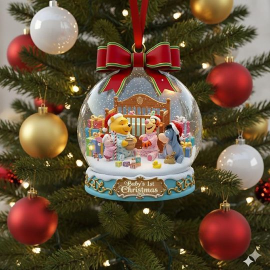 Discover Personalized Winnie The Pooh Ornament, Pooh & Friends Christmas Ornament, Customized Disney Christmas Tree Decor Gift For Kid, Xmas Gift