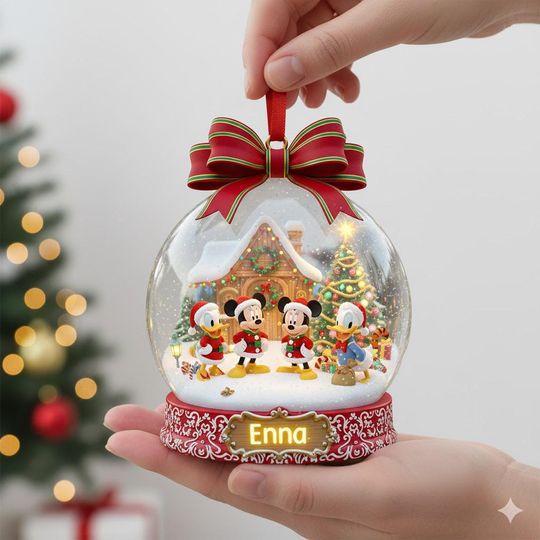 Discover Personalized Mickey And Friends Christmas Ornament, Custom Disney Christmas Ornament, Ball Acrylic Ornament, Mickey Mouse Club Keepsake