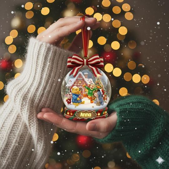 Discover Personalized Winnie The Pooh Ornament, Pooh & Friends Christmas Ornament, Customized Disney Christmas Tree Decor Gift For Kid, Xmas Gift