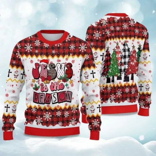 Discover Jesus Is The Reason Christmas Ugly Sweater, Christmas Gift For Men, Women