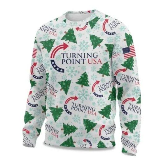 Charlie Kirk Turning Point USA Ugly Christmas Sweater, Christmas Gift